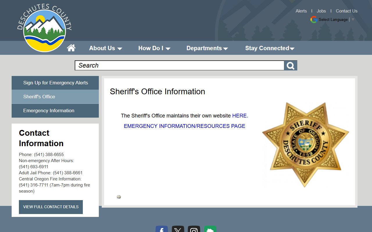 Deschutes County Assessor office resource for the phone directory
